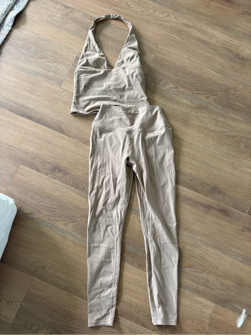 CSB Freedom Halter Tank and Freedom Scrunch Leggings - Medium Toffee